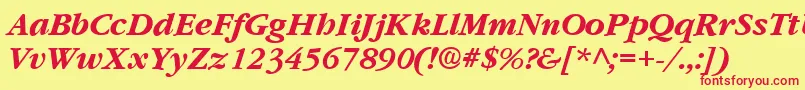 GarnetBoldItalic Font – Red Fonts on Yellow Background