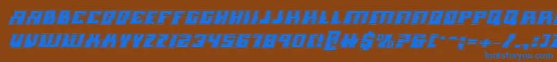 MicronianAcademyItalic Font – Blue Fonts on Brown Background