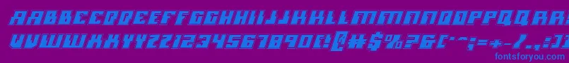 MicronianAcademyItalic Font – Blue Fonts on Purple Background