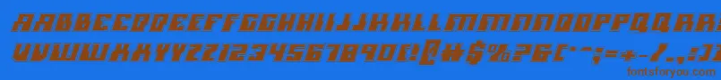 MicronianAcademyItalic Font – Brown Fonts on Blue Background