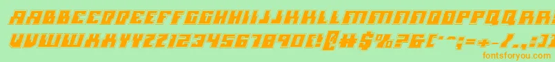 MicronianAcademyItalic Font – Orange Fonts on Green Background