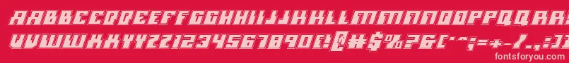 MicronianAcademyItalic Font – Pink Fonts on Red Background