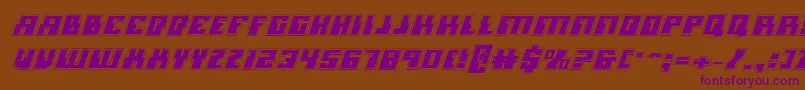 MicronianAcademyItalic Font – Purple Fonts on Brown Background