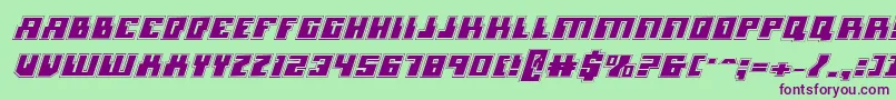 MicronianAcademyItalic Font – Purple Fonts on Green Background