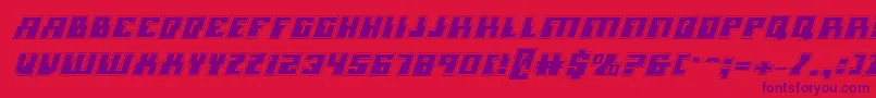 MicronianAcademyItalic Font – Purple Fonts on Red Background