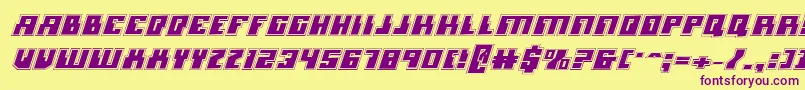 MicronianAcademyItalic Font – Purple Fonts on Yellow Background