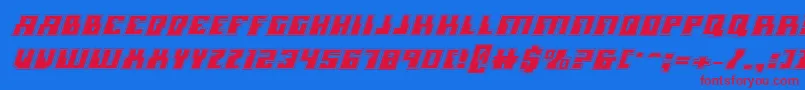 MicronianAcademyItalic Font – Red Fonts on Blue Background
