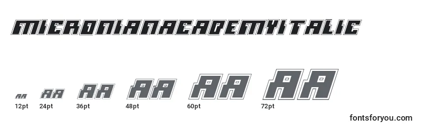 MicronianAcademyItalic Font Sizes