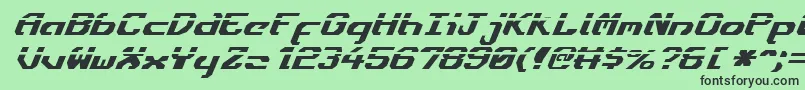 EnsignFlandryLaserItalic-fontti – mustat fontit vihreällä taustalla