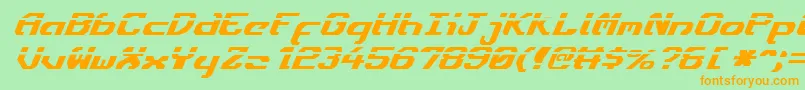 EnsignFlandryLaserItalic Font – Orange Fonts on Green Background