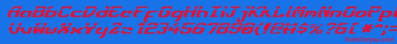 EnsignFlandryLaserItalic Font – Red Fonts on Blue Background
