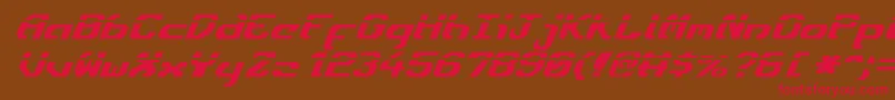 フォントEnsignFlandryLaserItalic – 赤い文字が茶色の背景にあります。