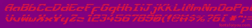 EnsignFlandryLaserItalic Font – Red Fonts on Purple Background