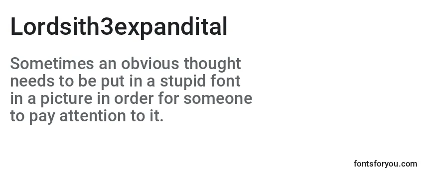 Lordsith3expandital Font