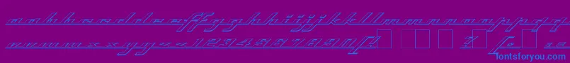 Topso-Schriftart – Blaue Schriften auf violettem Hintergrund