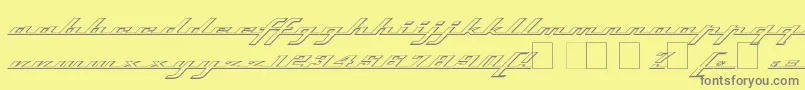 フォントTopso – 黄色の背景に灰色の文字