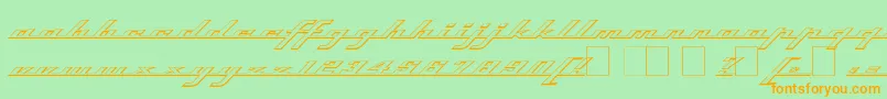 Topso-Schriftart – Orangefarbene Schriften auf grünem Hintergrund