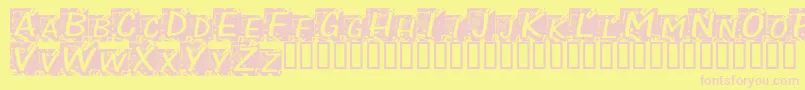 ChloeConfetti-fontti – vaaleanpunaiset fontit keltaisella taustalla