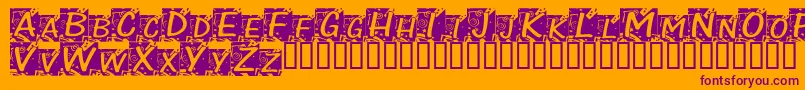 ChloeConfetti-fontti – violetit fontit oranssilla taustalla