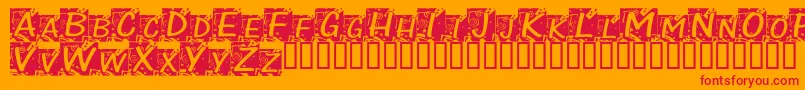 ChloeConfetti Font – Red Fonts on Orange Background