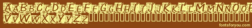 ChloeConfetti-fontti – keltaiset fontit ruskealla taustalla