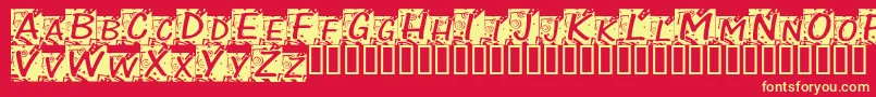 フォントChloeConfetti – 黄色の文字、赤い背景