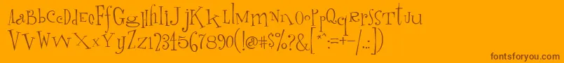 Randumhouse Font – Brown Fonts on Orange Background