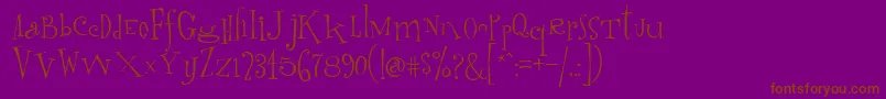 Randumhouse-Schriftart – Braune Schriften auf violettem Hintergrund