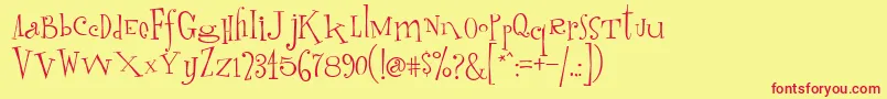 Randumhouse Font – Red Fonts on Yellow Background