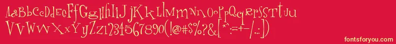 Randumhouse Font – Yellow Fonts on Red Background