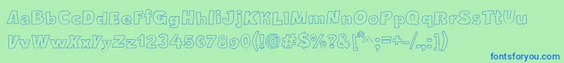 CrazyKrabsOutline Font – Blue Fonts on Green Background