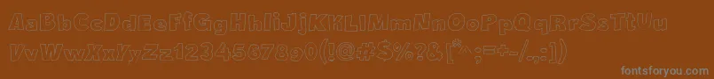 CrazyKrabsOutline-Schriftart – Graue Schriften auf braunem Hintergrund