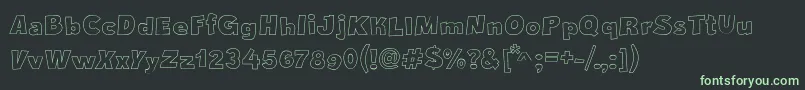 フォントCrazyKrabsOutline – 黒い背景に緑の文字