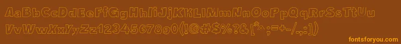 Czcionka CrazyKrabsOutline – pomarańczowe czcionki na brązowym tle