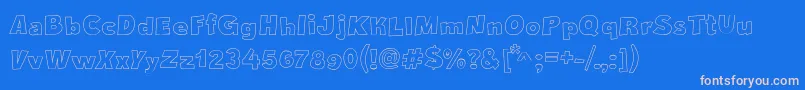 CrazyKrabsOutline-Schriftart – Rosa Schriften auf blauem Hintergrund