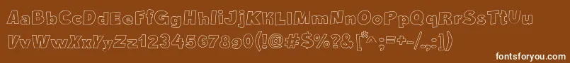 CrazyKrabsOutline-fontti – valkoiset fontit ruskealla taustalla