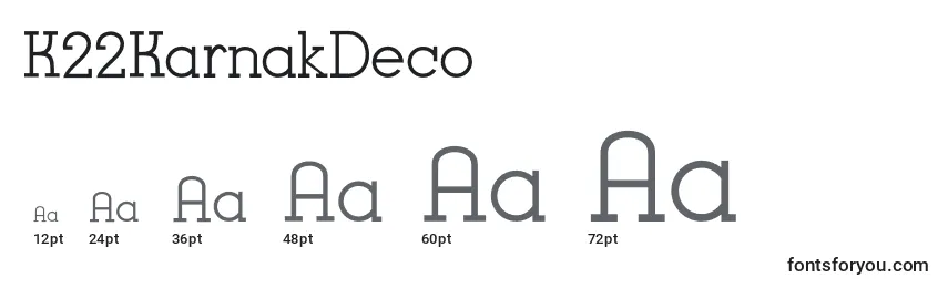 K22KarnakDeco Font Sizes