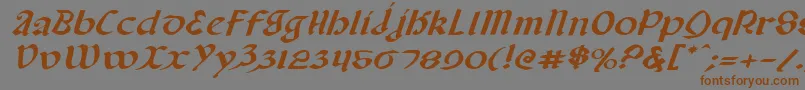 ValeriusExpandedItalic Font – Brown Fonts on Gray Background