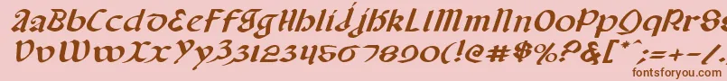 ValeriusExpandedItalic Font – Brown Fonts on Pink Background