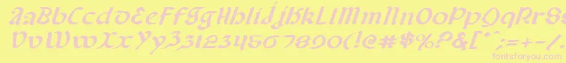 ValeriusExpandedItalic Font – Pink Fonts on Yellow Background