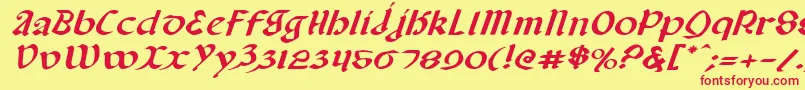 ValeriusExpandedItalic Font – Red Fonts on Yellow Background