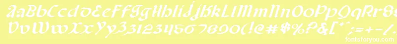 ValeriusExpandedItalic Font – White Fonts on Yellow Background