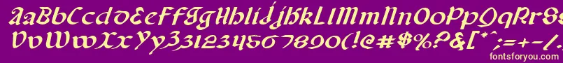 ValeriusExpandedItalic Font – Yellow Fonts on Purple Background