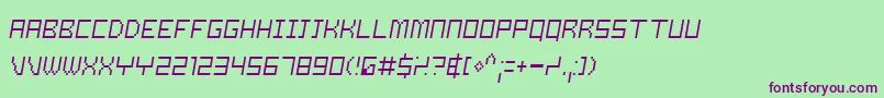フォントSamsonLightOblique – 緑の背景に紫のフォント