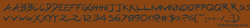 Hakturusexpand Font – Black Fonts on Brown Background