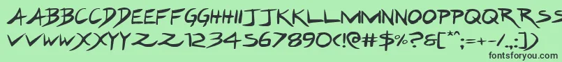 フォントHakturusexpand – 緑の背景に黒い文字