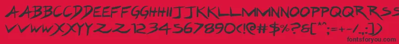 Hakturusexpand Font – Black Fonts on Red Background