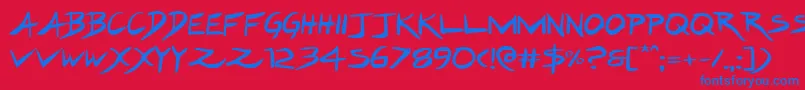 Hakturusexpand Font – Blue Fonts on Red Background