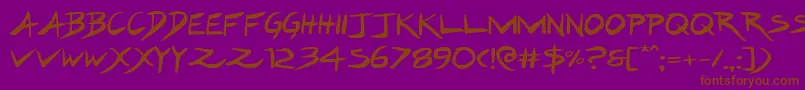 Hakturusexpand Font – Brown Fonts on Purple Background