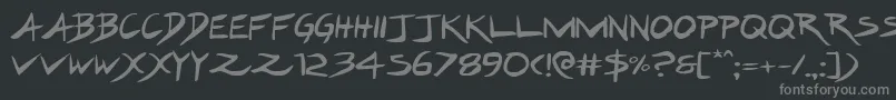 Hakturusexpand-fontti – harmaat kirjasimet mustalla taustalla
